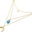 Collier-Triple-Chaines-avec-Etoile-Pierre-Marbre-Turquoise-et-Cornes-Lunes-Acier-Dore