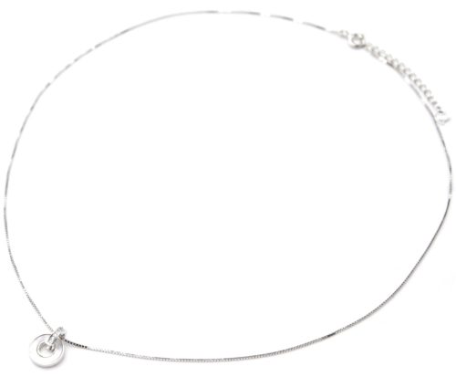 Collier-Fine-Chaine-Argent-925-Pendentif-Cercle-Contour-Nacre-et-Strass-Zirconium