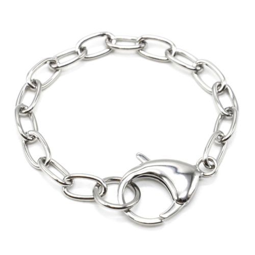 Gros fermoir mousqueton carabine pivotant argenté 37mm - pour bijoux,  collier bracelet