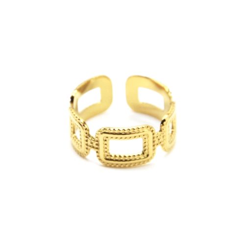 Bague-Anneau-Rectangles-et-Carres-Acier-Dore