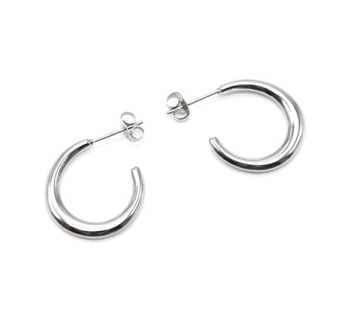 Boucles-dOreilles-Mini-Creoles-Ouvertes-Larges-Acier-Argente