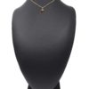Collier-Chaine-Acier-Dore-Pendentif-Cercle-Email-Noir-Motif-Etoile-Polaire