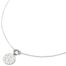 Collier-Pendentif-Mousqueton-et-Medaille-Martelee-Acier-Argente