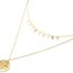 Collier-Double-Chaines-avec-Mini-Croix-et-Medaille-Croix-Acier-Dore