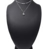 Collier-Double-Chaines-avec-Maillons-et-Cauri-Acier-Argente