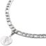 Collier-Chaine-Maillons-Plats-avec-Charm-Medaille-Martelee-Soleil-Acier-Argente