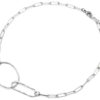Collier-Chaine-Maillons-avec-Ovales-Contour-Martele-Acier-Argente