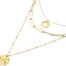 Collier-Triple-Chaines-avec-Soleil-Maillons-et-Medaille-Martelee-Acier-Dore