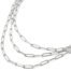 Collier-Triple-Chaines-Maillons-Rectangles-Relief-Pave-Acier-Argente