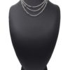 Collier-Triple-Chaines-Maillons-Rectangles-Relief-Pave-Acier-Argente