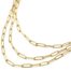 Collier-Triple-Chaines-Maillons-Rectangles-Relief-Pave-Acier-Dore