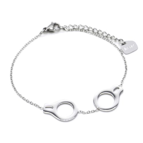 Bracelet-Fine-Chaine-avec-Menottes-Contour-Acier-Argente