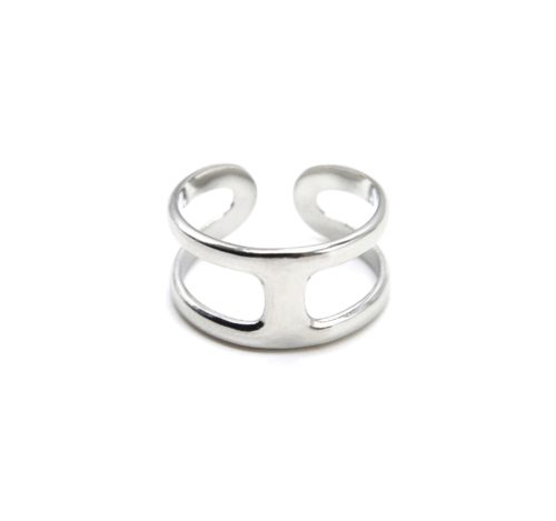 Bague-Large-Ajouree-avec-Barre-Centrale-et-Contour-Acier-Argente