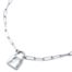 Collier-Chaine-Maillons-et-Pendentif-Cadenas-Amour-Acier-Argente