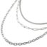 Collier-Triple-Chaines-Maillons-Assortis-Acier-Argente