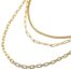 Collier-Triple-Chaines-Maillons-Assortis-Acier-Dore