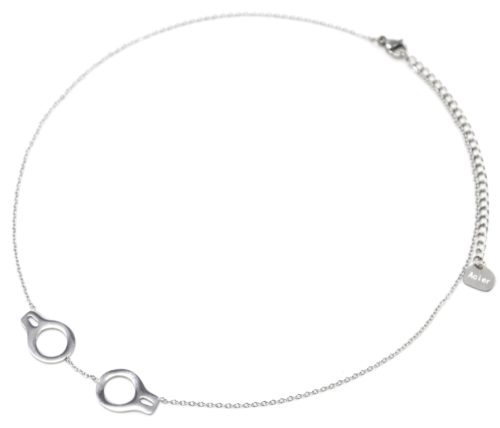 Collier-Fine-Chaine-Pendentif-Menottes-Contour-Acier-Argente