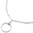 Collier-Chaine-Maillons-Pendentif-Y-Cercle-Anneaux-Acier-Argente