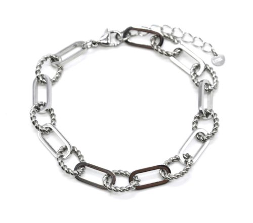 Bracelet-Chaine-Gros-Maillons-Ovales-et-Torsades-Acier-Argente