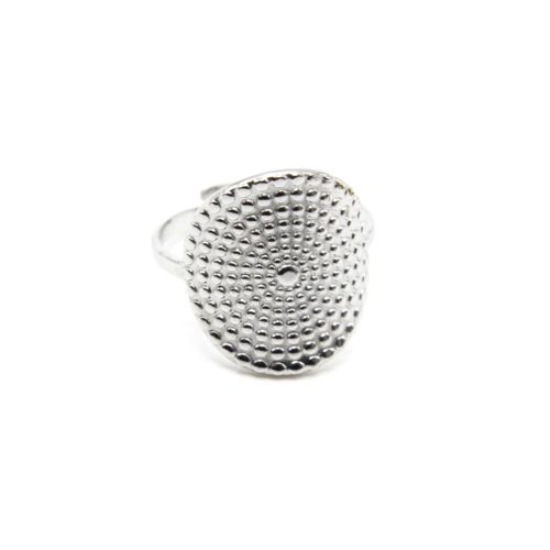 Bague-Reglable-avec-Medaille-Relief-Multi-Points-Acier-Argente