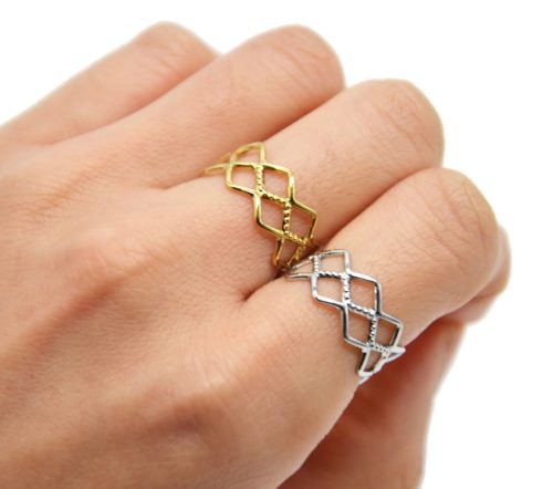 Bague-Large-avec-Triple-Zigzag-Ajoure-Acier