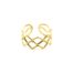 Bague-Large-avec-Triple-Zigzag-Ajoure-Acier-Dore