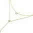 Collier-Double-Chaines-avec-Pendentifs-Pierres-Contour-Acier-Dore