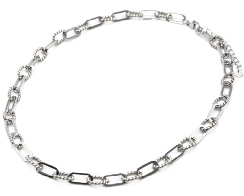 Collier-Chaine-Gros-Maillons-Ovales-et-Torsades-Acier-Argente