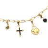 Charms-Coeur-Croix-Cadenas-Pierre-Acier-Dore