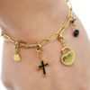 Charms-Coeur-Croix-Cadenas-Pierre-Acier-Dore