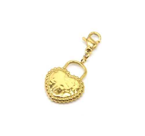 Charm-Cadenas-Coeur-Martele-Acier-Dore