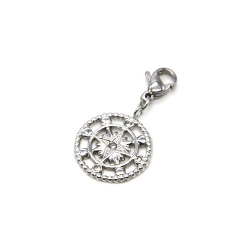 Charm-Boussole-Etoile-Acier-Argente-et-Strass