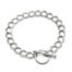 Bracelet-Chaine-Maillons-Doubles-Acier-Argente-Fermoir-Cercle-et-Barre