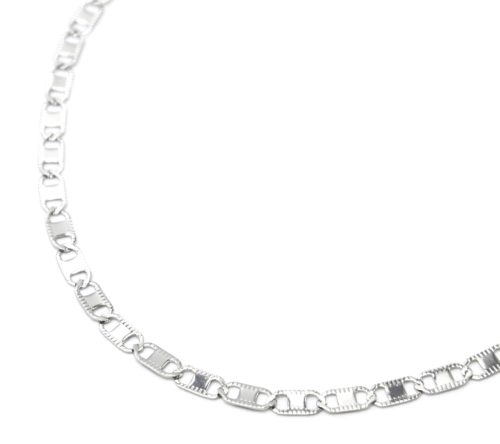 Collier-Chaine-Maillons-Plats-Ajoures-Acier-Argente