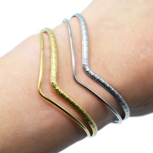 Bracelet-Jonc-2-Rangs-Chevrons-Motif-Acier