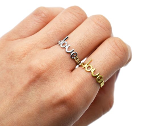 Bague-Anneau-Maillons-avec-Message-Love-Acier