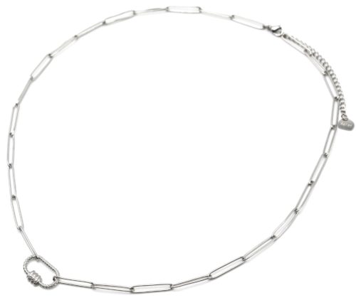 Collier-Mi-Long-Chaine-Maillons-Acier-Argente-et-Ovale-Contour-Torsade