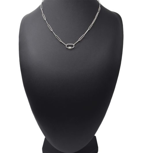 Collier-Mi-Long-Chaine-Maillons-Acier-Argente-et-Ovale-Contour-Torsade