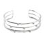 Bracelet-Manchette-Triple-Rangs-avec-Billes-Acier-Argente