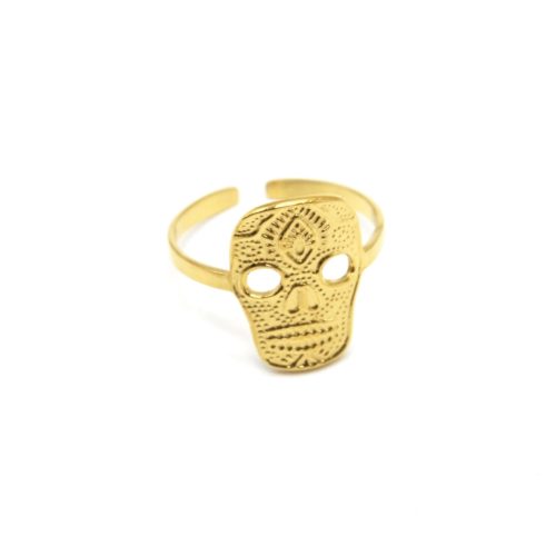 Bague-Anneau-avec-Tete-de-Mort-Calavera-Acier-Dore