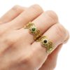 Bague-Large-Multi-Rangs-Zigzag-Etoile-Acier-Dore-et-Pierre