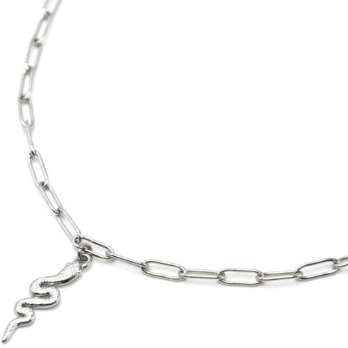 CC3422F - Collier Chaîne Maillons Doubles Acier Doré Fermoir Cercle et  Barre - Oh My Shop