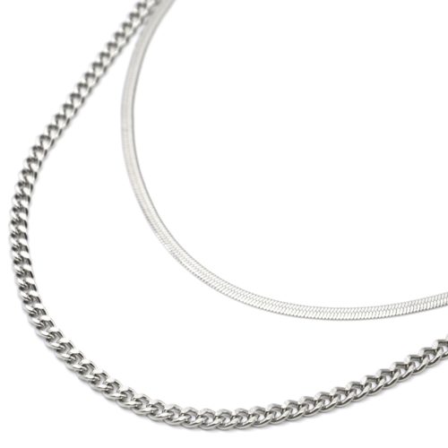 CC3422F - Collier Chaîne Maillons Doubles Acier Doré Fermoir Cercle et  Barre - Oh My Shop