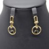 Boucles-dOreilles-Maillons-Cercle-Acier-Dore-et-Pierre-Noire