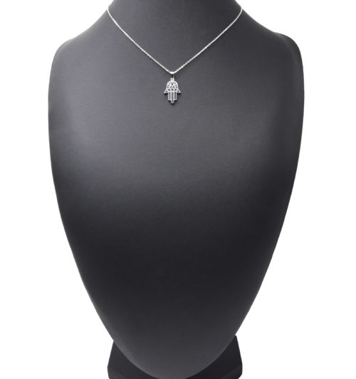 Collier-Fine-Chaine-Pendentif-Main-de-Fatma-Acier-Argente