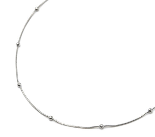 Collier-Ras-du-Cou-Chaine-Billes-Acier-Argente