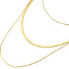 Collier-Triple-Chaines-Maille-Fine-et-Serpentine-Acier-Dore
