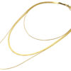 Collier-Triple-Chaines-Maille-Fine-et-Serpentine-Acier-Dore