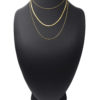 Collier-Triple-Chaines-Maille-Fine-et-Serpentine-Acier-Dore