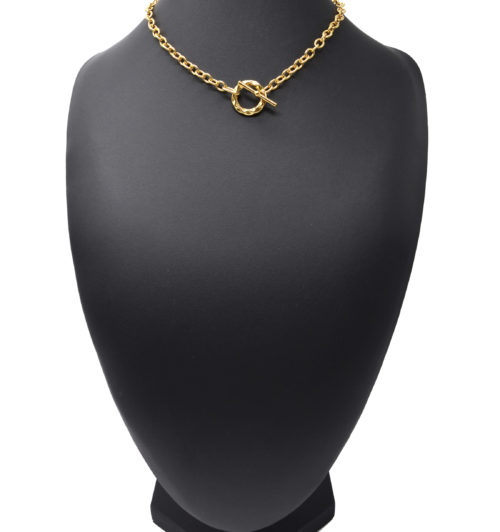 Collier-Chaine-Maillons-avec-Cercle-Torsade-et-Barre-Acier-Dore
